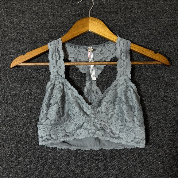 Free People Floral Lace Bralette in Gray, Women’s Small - Picture 1 of 5
